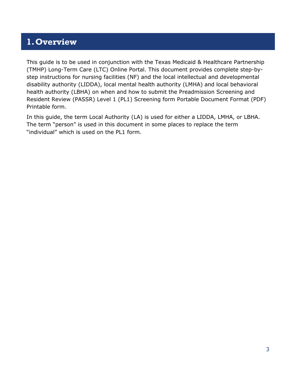 Instructions for Pasrr Level 1 Screening - Texas, Page 3