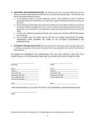 Form 12.900(G) Agreement Limiting Representation - Florida, Page 3