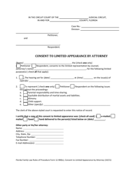 Form 12.900(C) Consent to Limited Appearance by Attorney - Florida, Page 3
