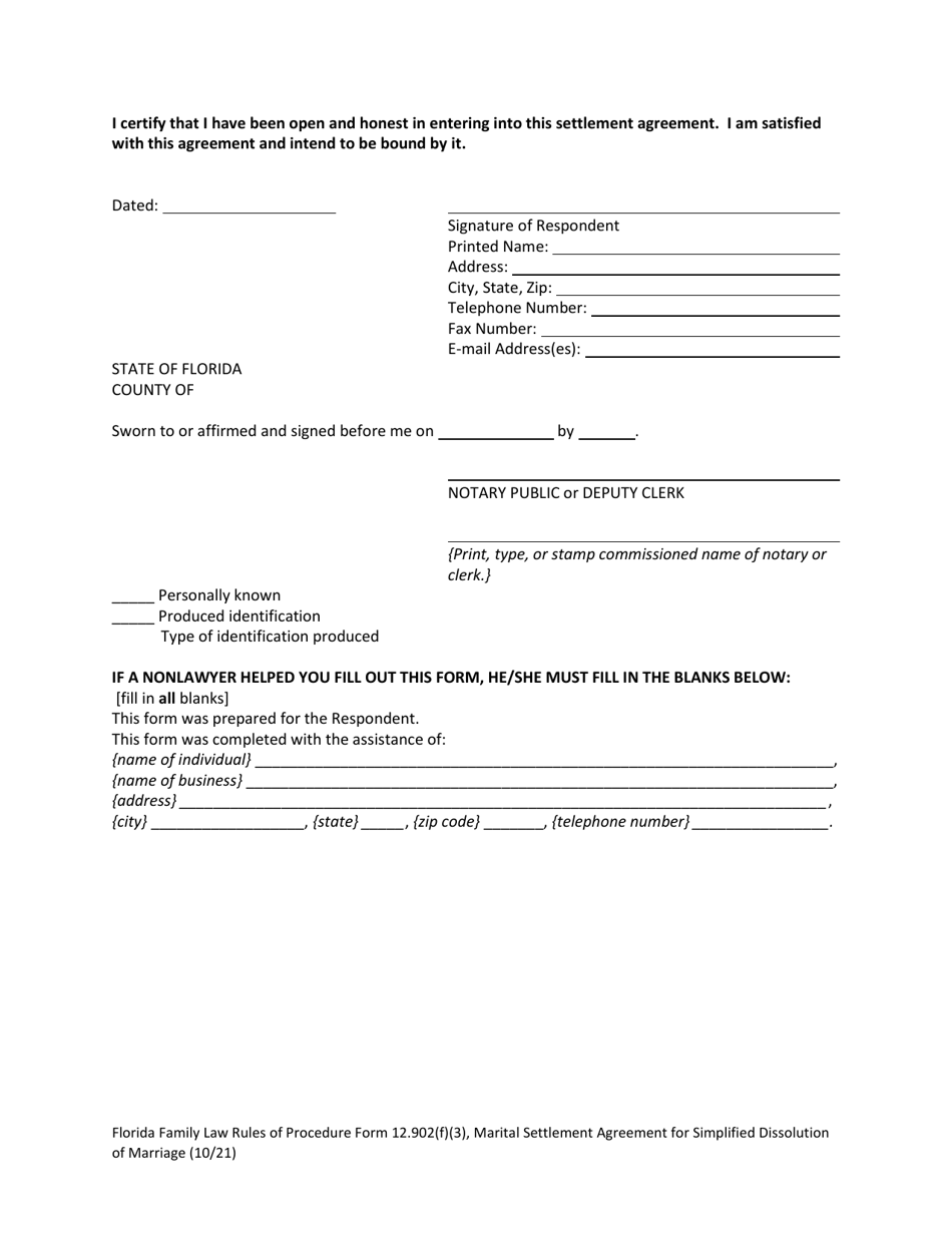 Form 12.902(F)(3) Download Fillable PDF or Fill Online Marital ...