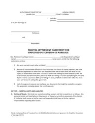 Form 12.902(F)(3) &quot;Marital Settlement Agreement for Simplified Dissolution of Marriage&quot; - Florida, Page 3
