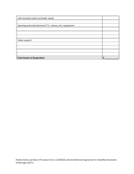 Form 12.902(F)(3) Marital Settlement Agreement for Simplified Dissolution of Marriage - Florida, Page 7