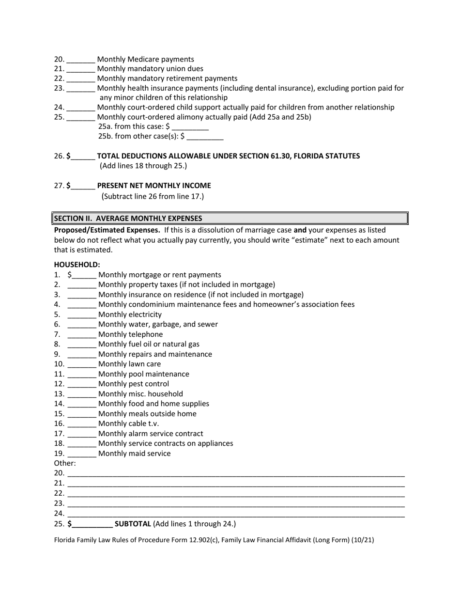 Form 12.902(C) Download Fillable PDF or Fill Online Family Law ...