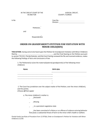 Document preview: Form 12.975(B) Order on Grandparent's Petition for Visitation With Minor Children - Florida