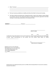 Form 12.970(F) &quot;Order Granting Petition for Concurrent Custody by Extended Family&quot; - Florida, Page 8