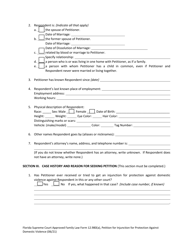 Form 12.980(A) &quot;Petition for Injunction for Protection Against Domestic Violence&quot; - Florida, Page 7