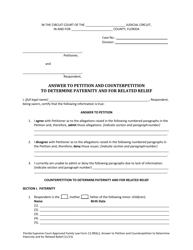 Form 12.983(C) Answer to Petition and Counterpetition to Determine Paternity and for Related Relief - Florida, Page 5