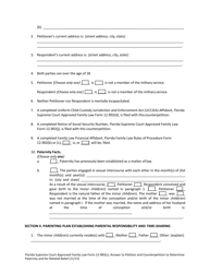 Form 12.983(C) &quot;Answer to Petition and Counterpetition to Determine Paternity and for Related Relief&quot; - Florida, Page 6