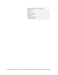 Form 12.985(F) Notice of Termination of Collaborative Law Process - Florida, Page 2
