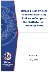 Document preview: Instructions for Pasrr Level 1 Screening Form - Texas