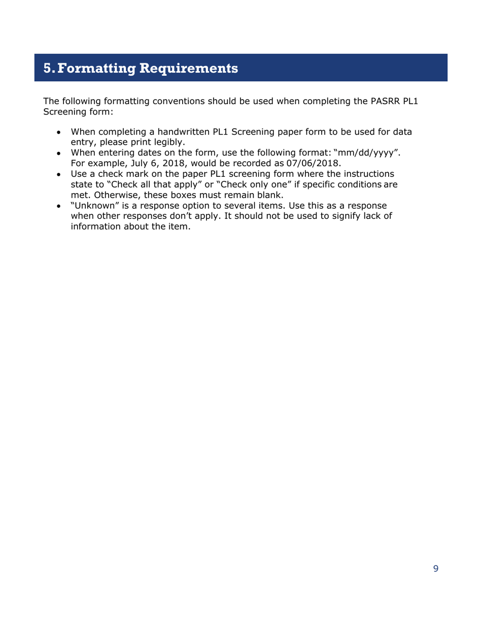 Instructions for Pasrr Level 1 Screening Form - Texas, Page 9