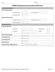 Pasrr Comprehensive Service Plan (Pcsp) Form - Texas, Page 2
