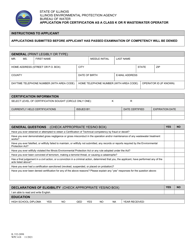Form IL532-2098 (WPC618) Application for Certification as a Class K or R Wastewater Operator - Illinois, Page 2
