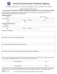 Form IL532 2105 (WPC624) Construction Site Storm Water Discharge Incidence of Non-compliance (Ion) - Illinois