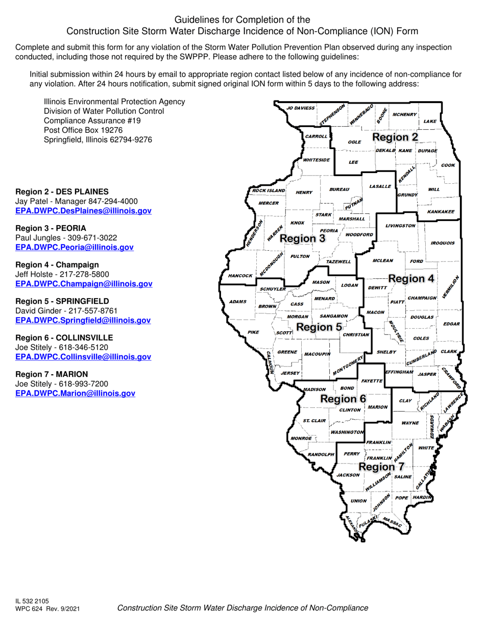 Form IL532 2105 (WPC624) Construction Site Storm Water Discharge Incidence of Non-compliance (Ion) - Illinois, Page 2