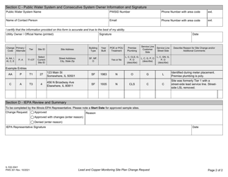 Form IL532-3041 (PWS301) Lead and Copper Monitoring Site Plan Change Request - Illinois, Page 2