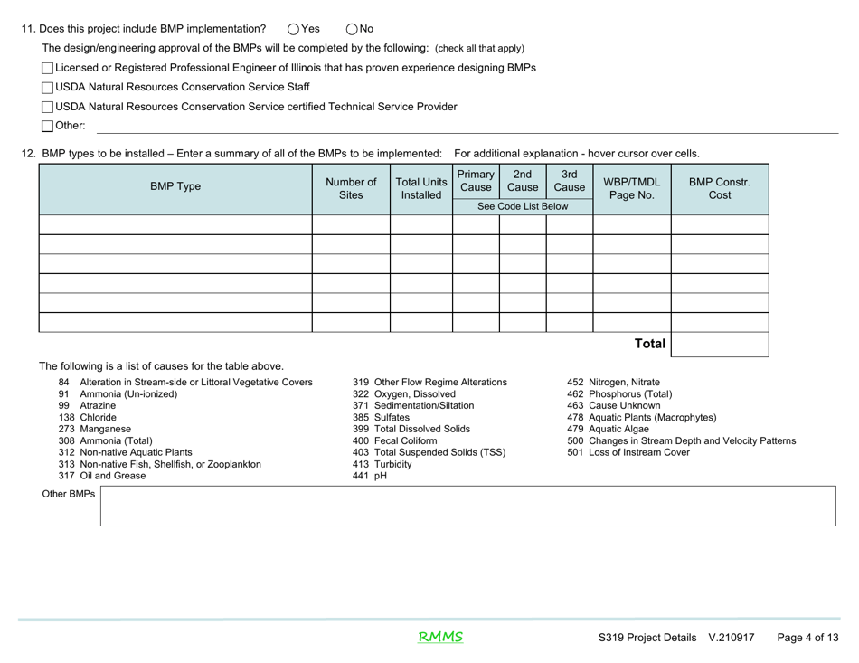 Section 319 Application - Project Details Section - Illinois, Page 4