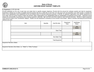 Form GOMBGATU-3002 Section 319(H) Uniform Grant Budget Template - Illinois, Page 13