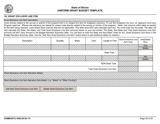 Form GOMBGATU-3002 Section 319(H) Uniform Grant Budget Template - Illinois, Page 24