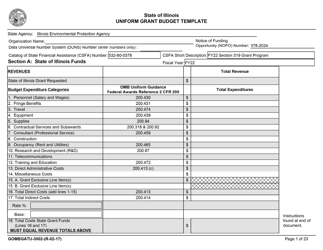 Form GOMBGATU-3002 Section 319(H) Uniform Grant Budget Template - Illinois, Page 5