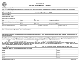 Form GOMBGATU-3002 Section 319(H) Uniform Grant Budget Template - Illinois, Page 9