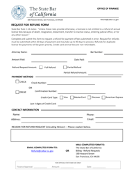 Document preview: Request for Refund Form - California