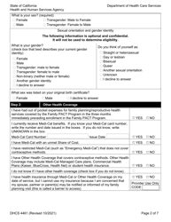 Form DHCS4461 Health Access Program Family Pact Program Client Eligibility Certification - California, Page 2