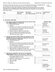 Form MC14 A Qualified Low-Income Medicare Beneficiary (Qmb), Specified Low-Income Medicare Beneficiary (Slmb), and Qualifying Individuals (Qi) Application - California (Hmong), Page 2