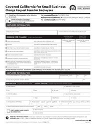 Change Request Form for Employees - California