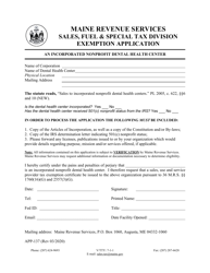Document preview: Form APP-137 Exemption Application - an Incorporated Nonprofit Dental Health Center - Maine