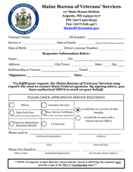 &quot;State of Maine Request Form&quot; - Maine
