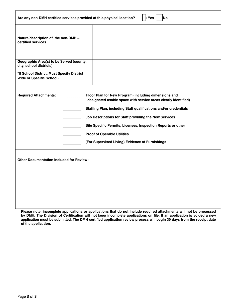 Application to Add a New Program - Mississippi, Page 3