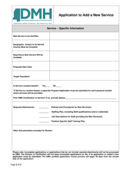 Application to Add a New Service - Mississippi, Page 2