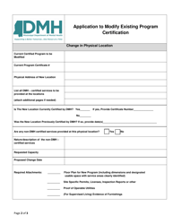 Application to Modify Existing Program Certification - Mississippi, Page 2