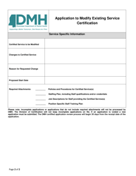Application to Modify Existing Service Certification - Mississippi, Page 2