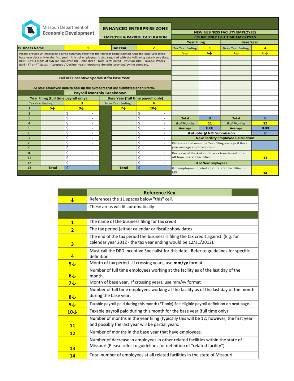 Annual Tax Credit Application - Enhanced Enterprise Zone Tax Credit Program - Missouri, Page 10