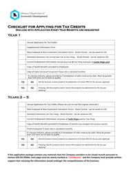 Annual Tax Credit Application - Enhanced Enterprise Zone Tax Credit Program - Missouri, Page 2