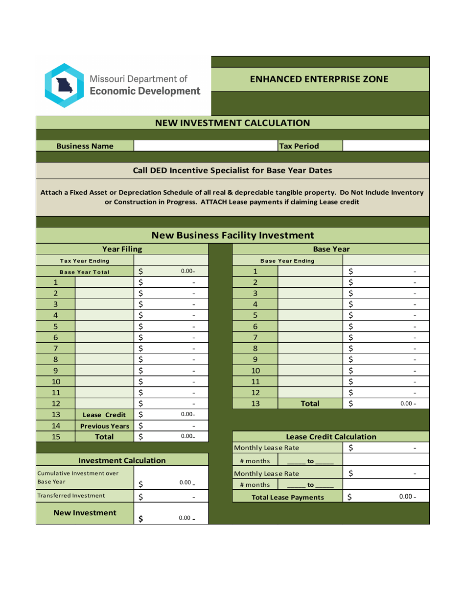Annual Tax Credit Application - Enhanced Enterprise Zone Tax Credit Program - Missouri, Page 6