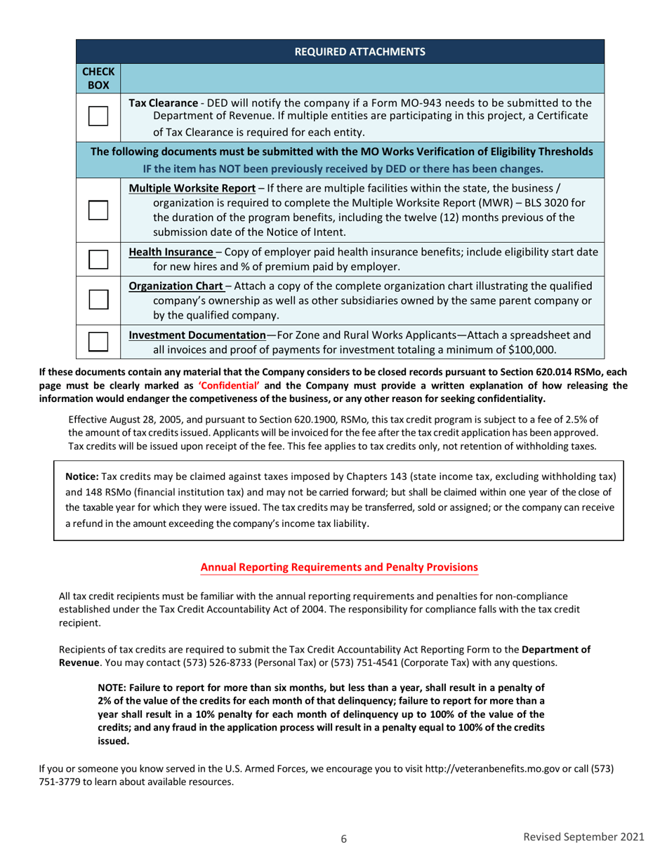 Missouri Works Verification of Eligibility Thresholds - Missouri, Page 6