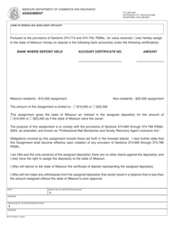 Form MO375-0525 &quot;General Bail Bond Agent Assignment&quot; - Missouri