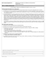 Form B1 (MO375-0112) Missouri Uniform Application for Bail Bond or Surety Recovery License - Missouri, Page 3