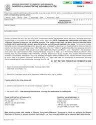 Form MO375-0701 (Z) &quot;Quarterly Administrative Surcharge Report&quot; - Missouri, 2022