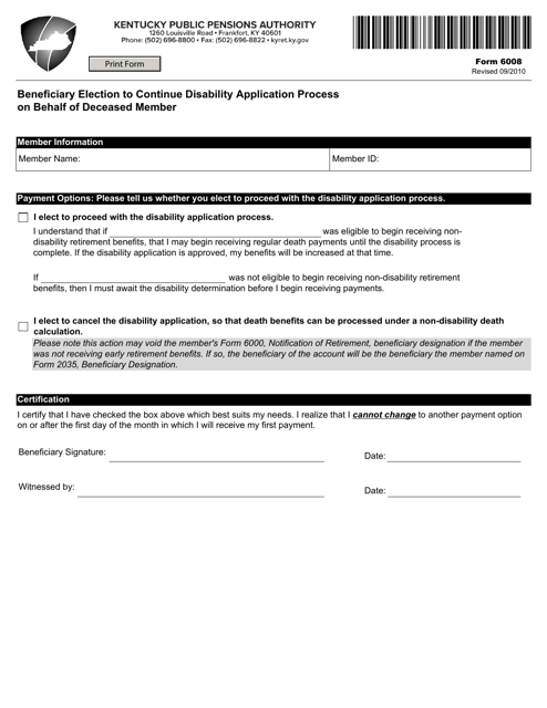 Form 6008  Printable Pdf