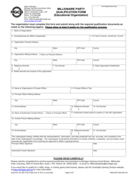 Document preview: Form MGCB-MP-5033 Millionaire Party Qualification Form (Educational Organization) - Michigan