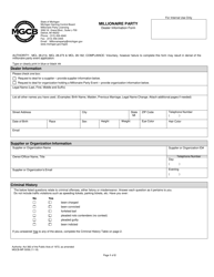 Form MGCB-MP-5058 Millionaire Party Dealer Information Form - Michigan