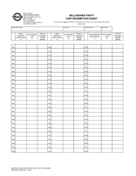 Form MGCB-MP-5025 Millionaire Party Chip Redemption Sheet - Michigan, Page 2