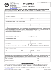 Form MGCB-MP-5035 Millionaire Party Qualification Form (Fraternal Organization) - Michigan