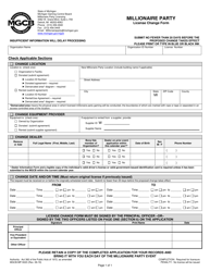 Document preview: Form MGCB-MP-5023 Millionaire Party License Change Form - Michigan