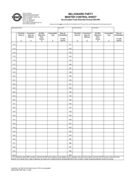 Form MGCB-MP-5025 Millionaire Party Master Control Sheet - Michigan, Page 3