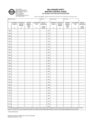 Form MGCB-MP-5025 Millionaire Party Master Control Sheet - Michigan, Page 6